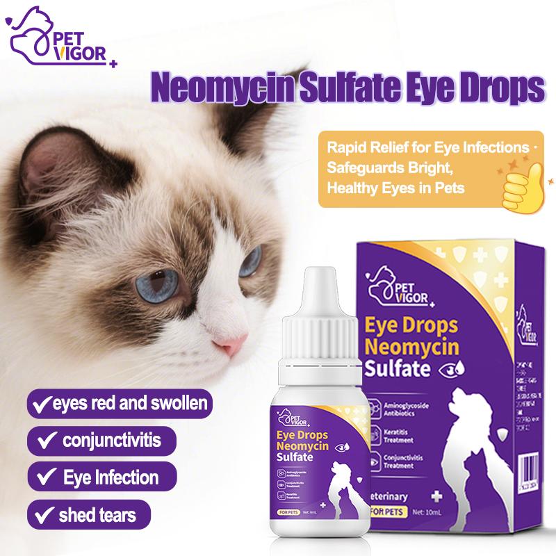Pet Vigor Neomycin Sulfate Eye Drops for Cats and Dogs - 8 mL
