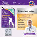 【Pet Vigor】 Albendazole Dewormer Tablets Chewables Deworming for Dogs & Cats USA Imported Formula Targets Tapeworms Roundworms Hookworms Parasite Treatment Anti Flea and Tick Treatment Repellent Anti-Flea Anti-Itching