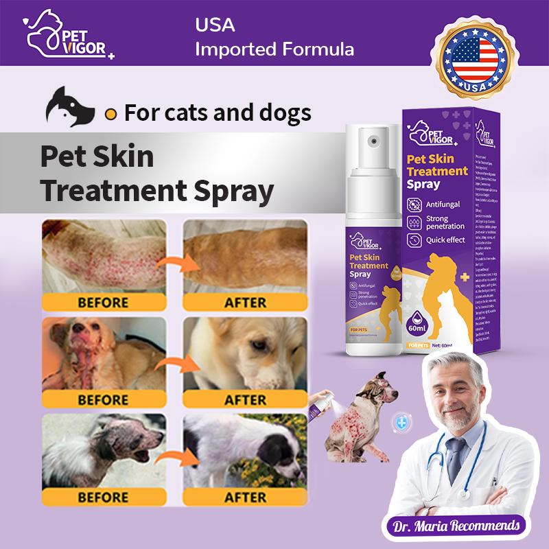 Pet Vigor Skin spray Anti-itch Spray pets spray for dogskin treatment For Cat and dog dandruff, itching, large area ring-worm, skin problemsetc