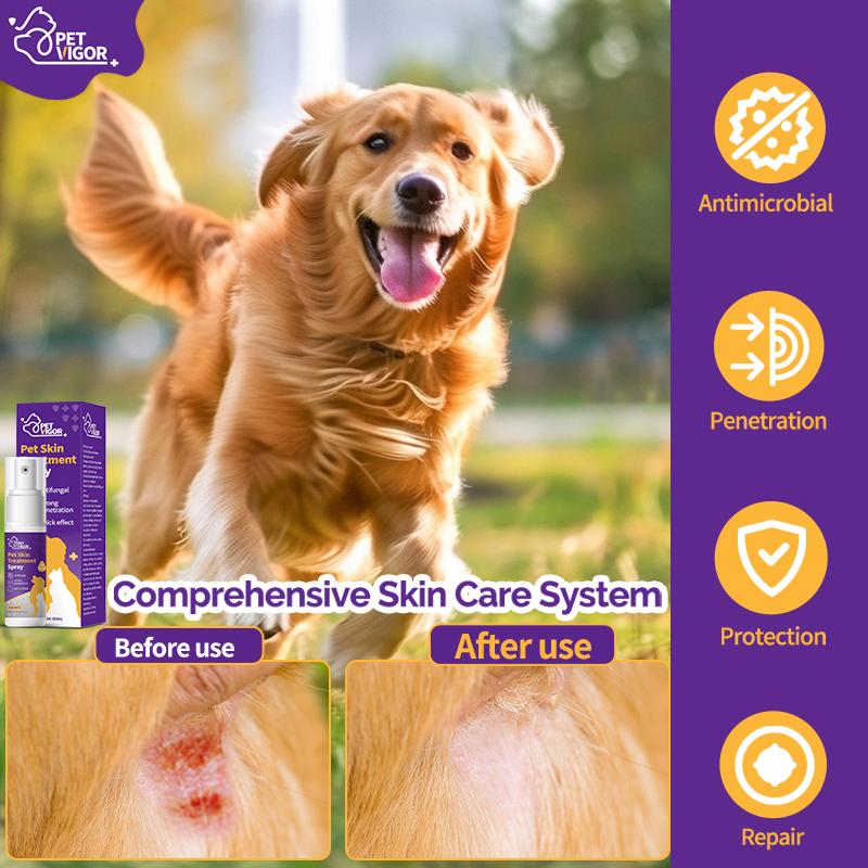 Pet Vigor Skin spray Anti-itch Spray pets spray for dogskin treatment For Cat and dog dandruff, itching, large area ring-worm, skin problemsetc