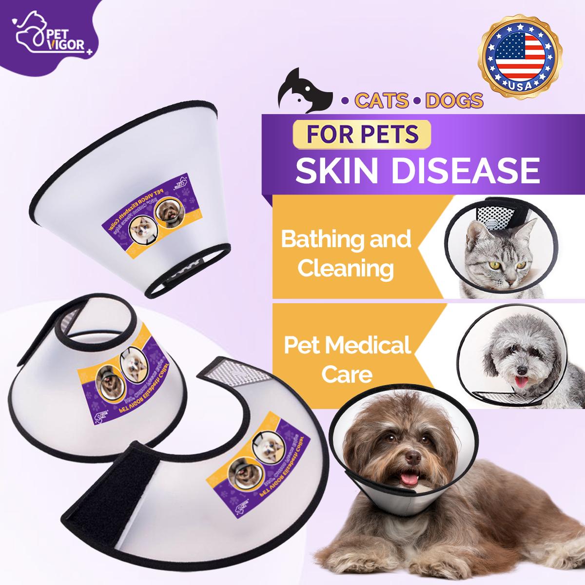 Pet Vigor Soft Adjustable Recovery Collar for Cats and Dogs