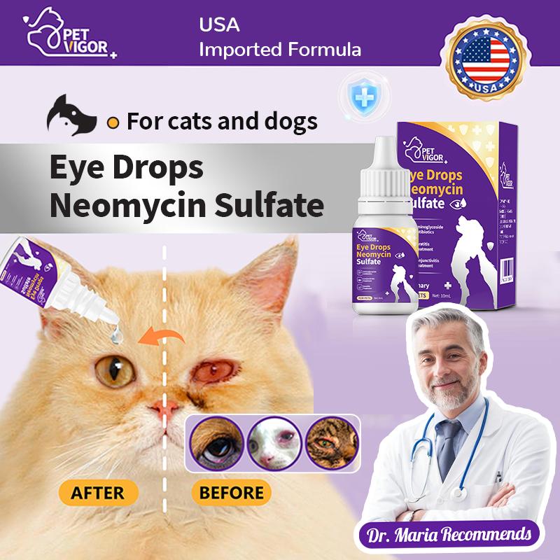 Pet Vigor Neomycin Sulfate Eye Drops for Cats and Dogs - 8 mL