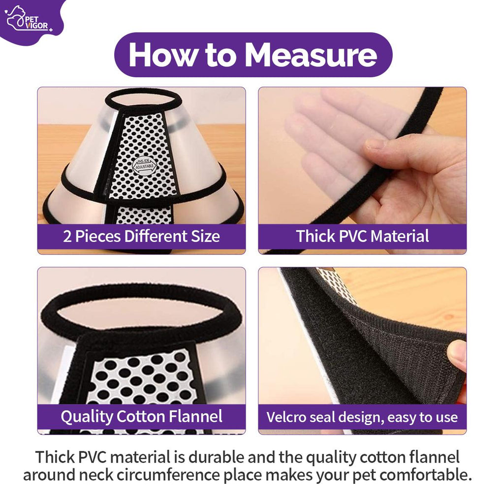 Pet Vigor Soft Adjustable Recovery Collar for Cats and Dogs