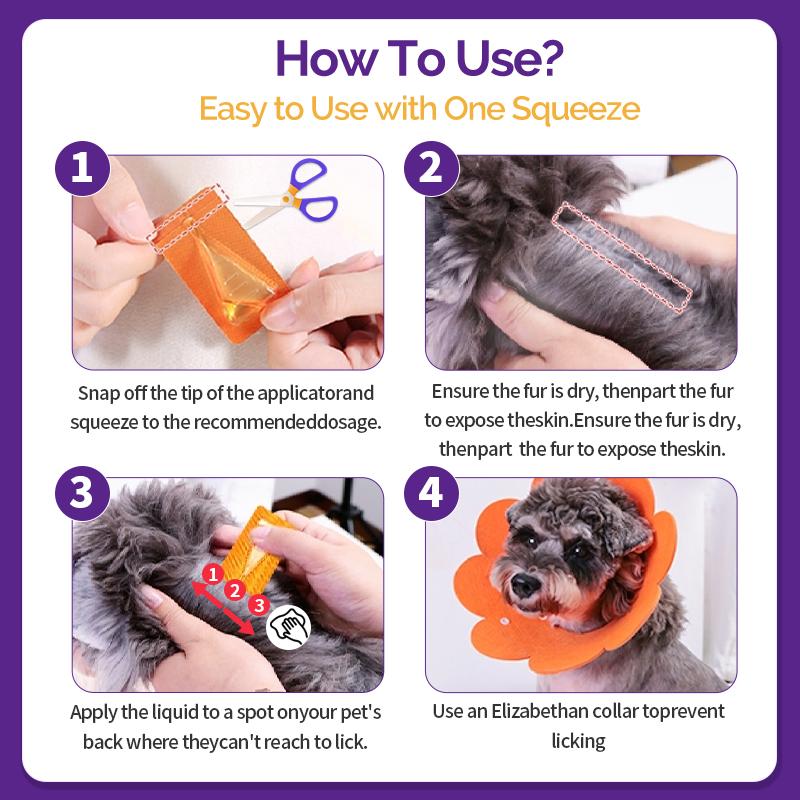 【Pet Vigor】Anti Flea and Tick For Dogs & Cats  Anti Flea and Tick Treatment Repellent Anti-Flea Anti-Itching Pets Fipronil & Natural Herbs Safe Deworming for All Breeds Dogs & Cats